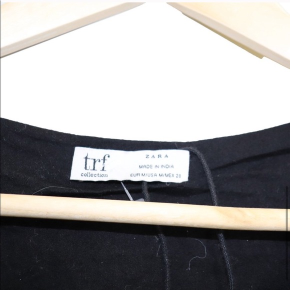 Zara TRF Black Boho Wrap Dress with Lace Detail - Picture 6 of 6